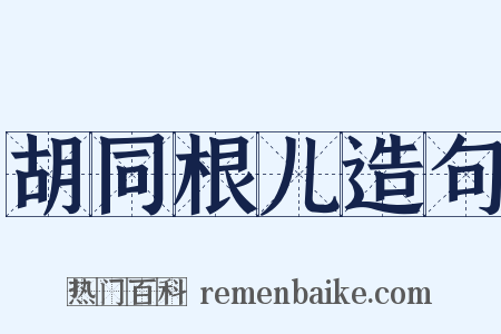 胡同根儿造句是什么意思的图片